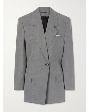The Attico Wool And Cotton-Blend Blazer - Grey