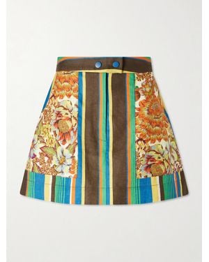 ALÉMAIS Striped Cotton Mini Skirt - Green