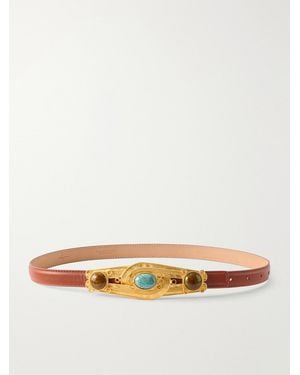 Sonia Petroff Eterna-Tone, Leather And Resin Belt - Natural