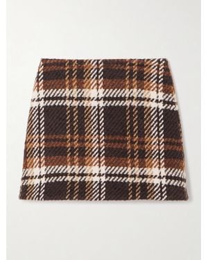 Patou Checked Wool-Blend Mini Skirt - Metallic