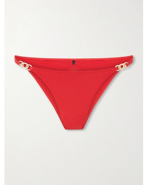 Nili Lotan Embellished Bikini Briefs - Red
