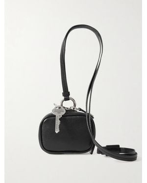 Acne Studios Camero Embellished Leather Keychain - White