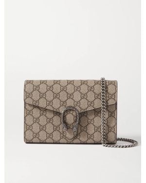 Gucci Dionysus Schultertasche Aus Beschichtetem Canvas Mit Print - Natur