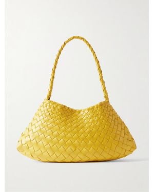 Dragon Diffusion Rosanna Woven Leather Tote - Yellow