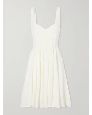 JW Anderson Pleated Gathered Crepon Mini Dress - White