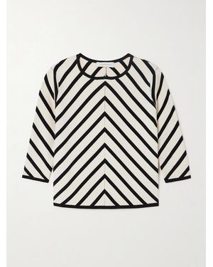 Zimmermann Natura Striped Stretch-Knit Top - Black