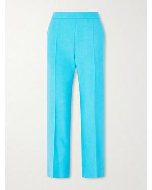 Chloé Wool-Crepe Straight-Leg Trousers - Blue