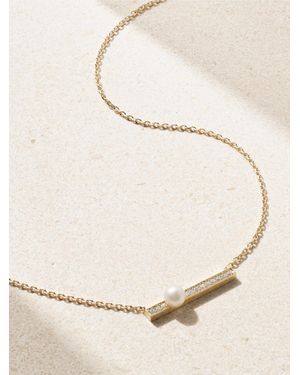 Mizuki 14-Karat, Diamond And Pearl Necklace - Natural