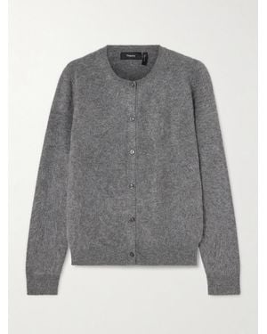 Theory Brushed Cashmere Cardigan - Grey