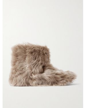 Christen Big Boot Shearling Ankle Boots - Natural