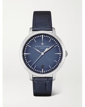 Vacheron Constantin Patrimony Automatic 36.5Mm 18-Karat, Diamond And Alligator Watch - Blau