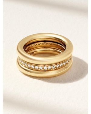 BY PARIAH Set Aus Drei Ringen Für Den Kleinen Finger Aus Recyceltem 14 Karat Mit Diamanten - Natur