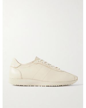 The Row Mica Leather Trainers - Natural