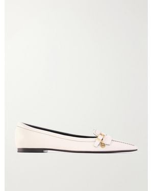 Tod's 20 Buckled Leather Flats - Natural
