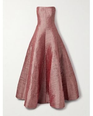 Marmar Halim Robe Du Soir Bustier En Taffetas Plissé - Rose
