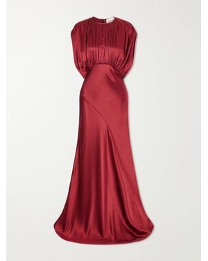 TOVE Coco Gathered Satin Maxi Dress