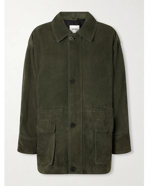 Arma Maeve Paneled Suede Jacket - Green