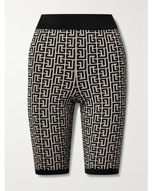 Balmain Jacquard-Knit Wool-Blend Shorts - Black