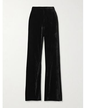 LeKasha San Polo Velvet Wide-Leg Trousers - Black