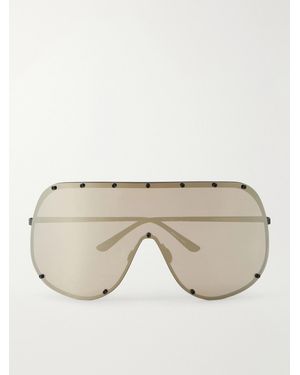 Rick Owens Shield Aviator-Style Stainless Steel Sunglasses - Natural