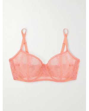 Eres Fleur Du Sel Soft-Bh Aus Stretch-Tüll Mit Stickereien - Pink