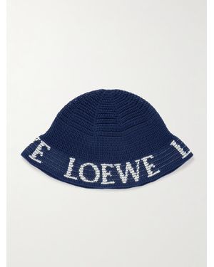 Loewe Paula's Ibiza Cotton-Blend Jacquard Bucket Hat - Blue