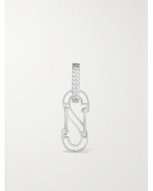 Eera 18-Karat Diamond Single Hoop Earring - White