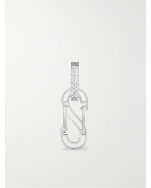 Eera 18-Karat Diamond Single Hoop Earring - White