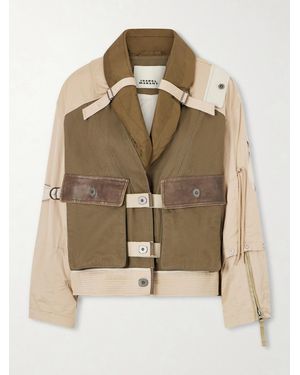 Isabel Marant Julissa Leather-Trimmed Organic Cotton Jacket - Natural