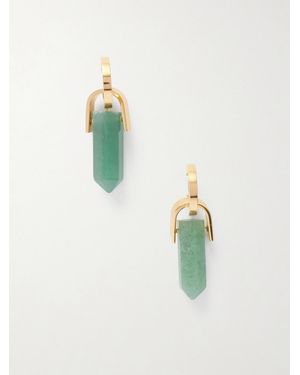 La DoubleJ Pillar-Plated Aventurine Earrings - Blue