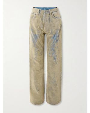 Acne Studios Flocked Straight-Leg Jeans - Natural