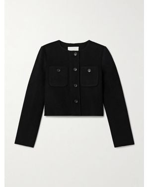 Ulla Johnson Eve Cropped Wool-Blend Felt Jacket - Black