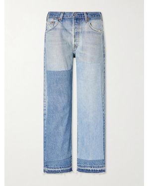 B Sides Vintage Patchwork No.2 Mid-Rise Wide-Leg Jeans - Blue