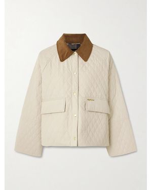Barbour Kirby Cotton Corduroy-Trimmed Quilted Shell Jacket - Natural