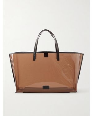 STAUD Christos Large Leather-Trimmed Pvc Tote - Brown