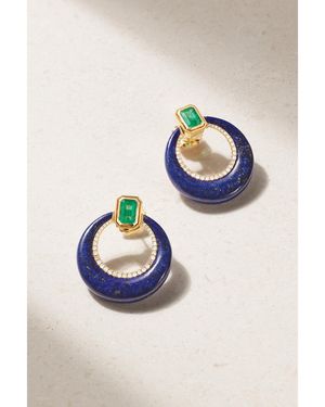 Sorellina Door Knocker 18-Karat Multi-Stone Earrings - Blue