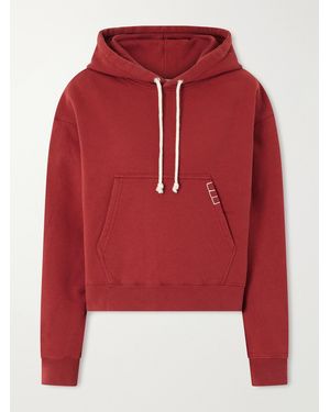 JW Anderson Tipped Hem Cotton-Jersey Hoodie - Red