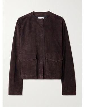 St. Agni Utility Cocoon Suede Jacket - Black