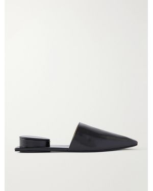 Tory Burch Pierced Embellished Leather Slip-Ons - White