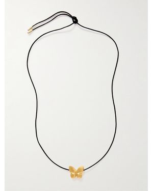 Joolz by Martha Calvo Butterfly-Plated Leather Necklace - Natural