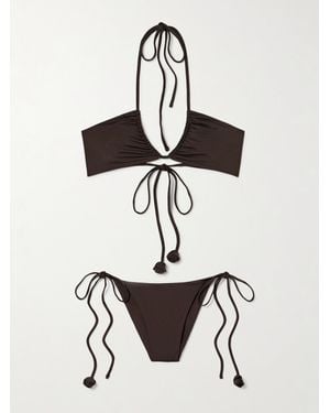 Maygel Coronel Arazo Appliquéd Triangle Bikini - Black