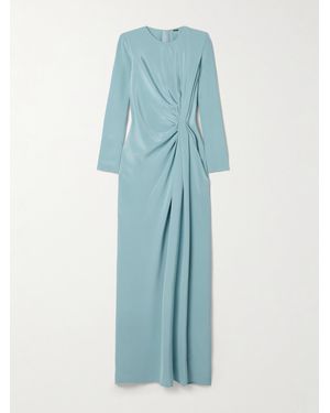 Adam Lippes Draped Silk-Crepe Gown - Blue