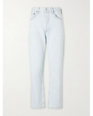 Agolde 90's Crop Mid-Rise Straight-Leg Organic Jeans - Blue