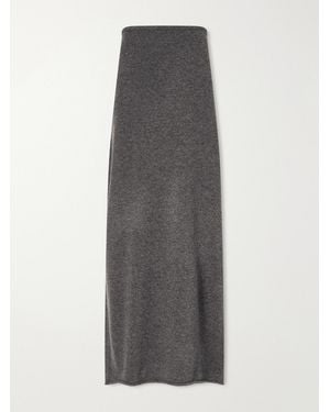 Colleen Allen Merino Wool Knitted Maxi Skirt - Gray