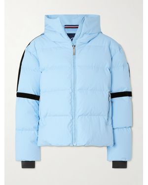 Fusalp Barsy Velvet-Trimmed Hooded Quilted Down Ski Jacket - Blue
