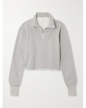 Les Tien Haley Verkürztes Sweatshirt Aus Baumwoll-Jersey Mit Reißverschluss - Grau