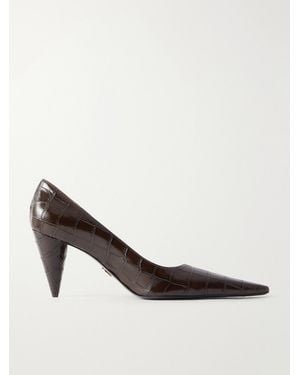 Stella McCartney Pump 80 Croc-Effect Vegetarian Material Pumps - Brown