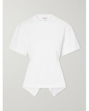 Alaïa Pleated Cotton-Jersey T-Shirt - White