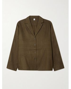 TOTEME Embroidered Modal-Twill Shirt - Green