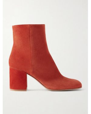 Gianvito Rossi Joelle 70 Suede Ankle Boots - Red
